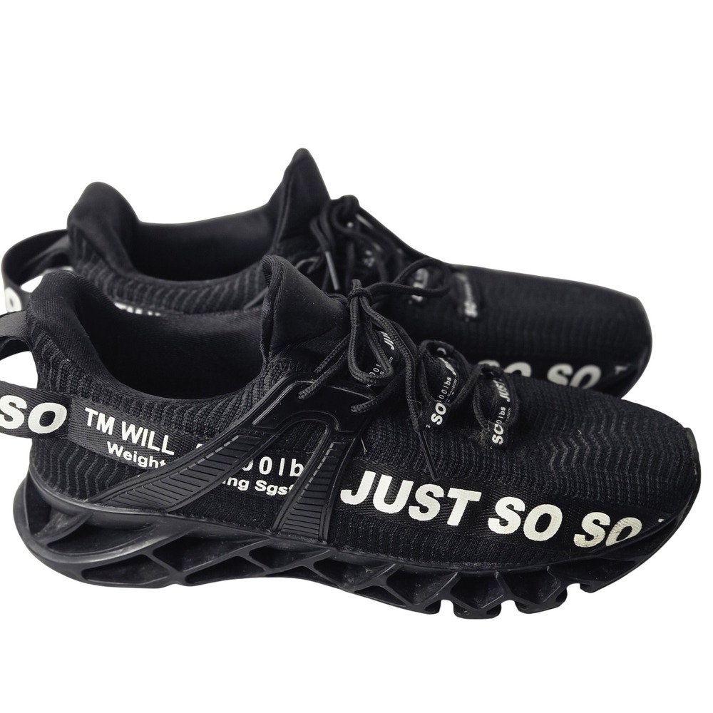 Just So So Mens Black Blade Running Shoes Breathable Mesh Sneakers Size 45